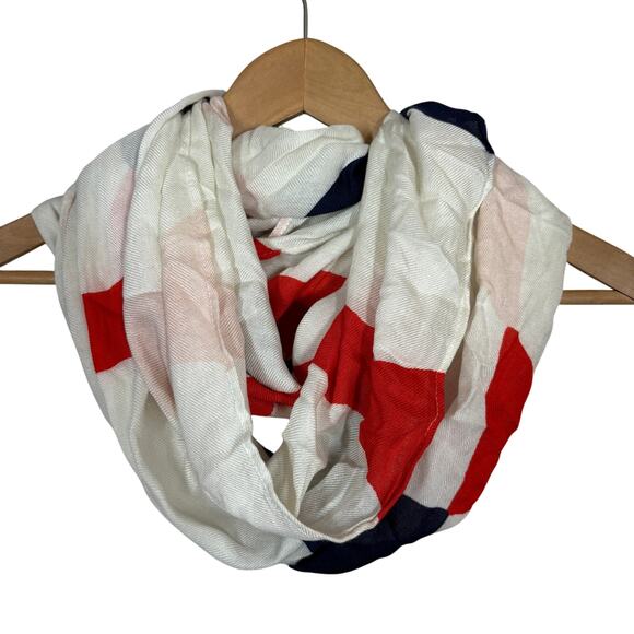 Kate Spade Infiniti Scarf Red Off White Blue - Picture 1 of 7